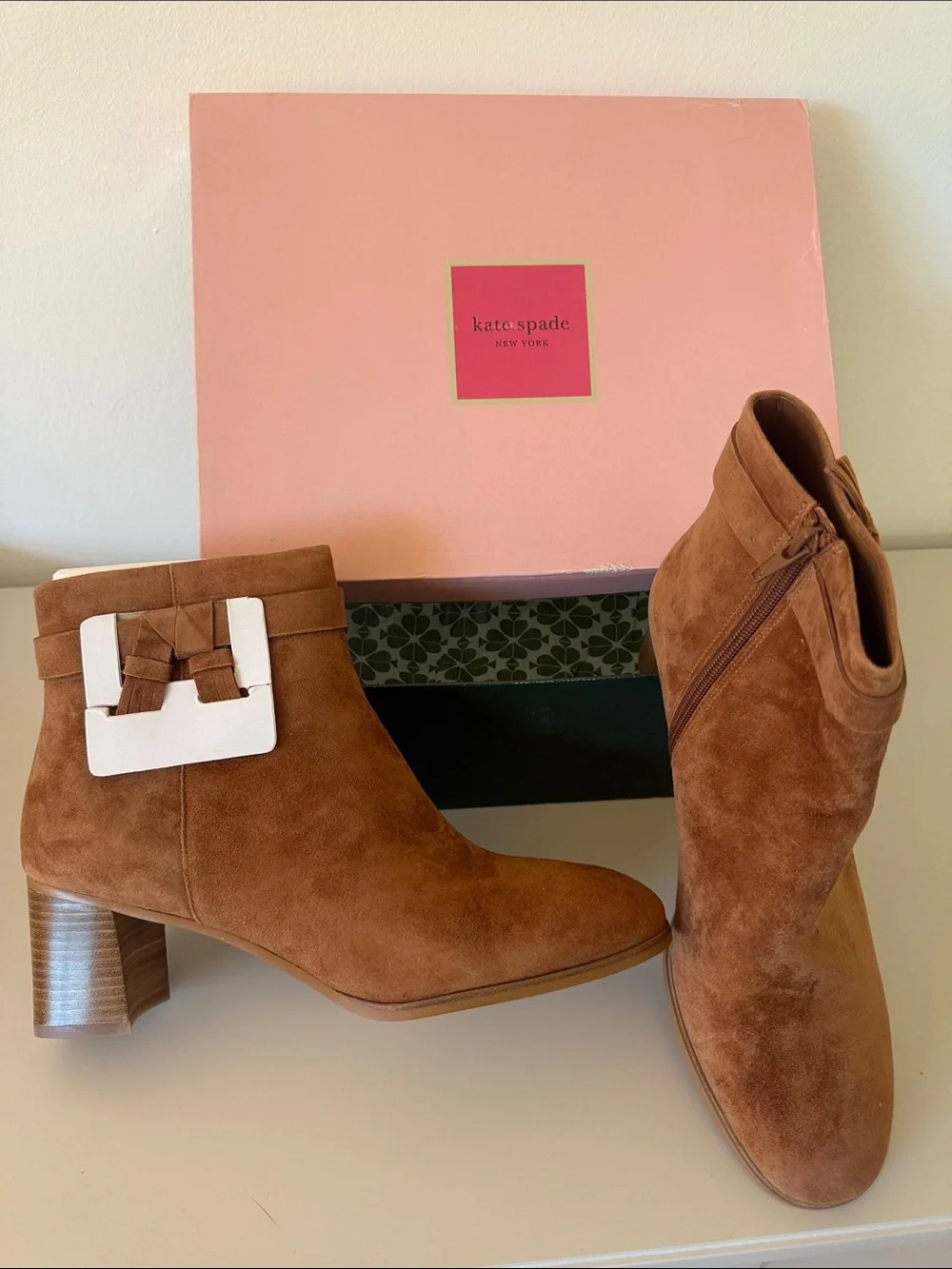 kate spade Chestnut Suede Ankle Booties